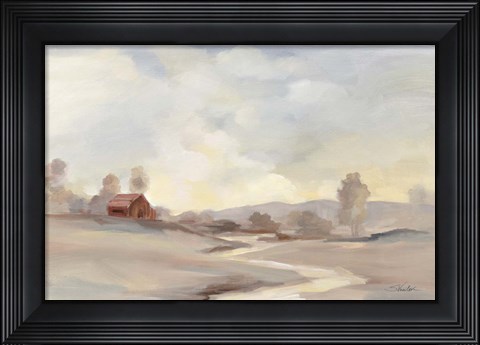 Framed Monochromatic Farm View Print