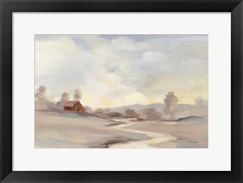 Framed Monochromatic Farm View Print