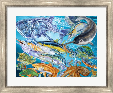 Framed Sea Life of the World Print