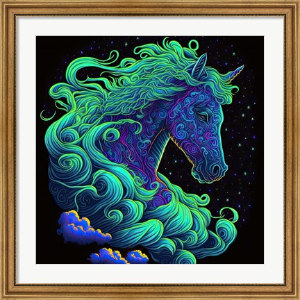 Framed Clouded Horse 1 Print