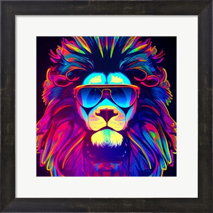 Framed Sunglasses Lion Cool Print