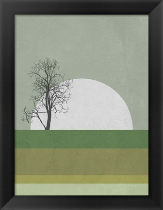 Framed Spring Sunrise Tree Print