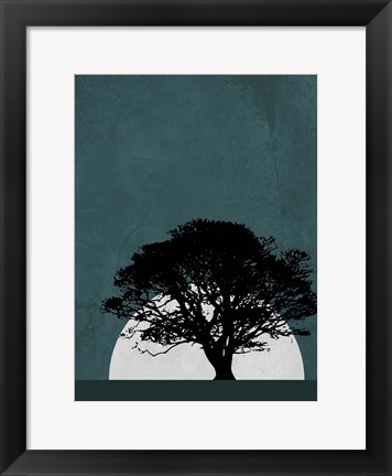 Framed Lonely Tree in Safari Print