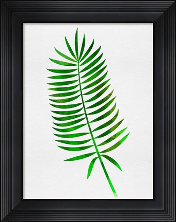Framed Lonely Tropical Leaf I Print