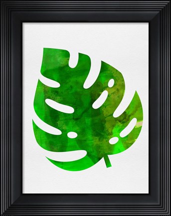 Framed Tropical Monstera Leaf I Print