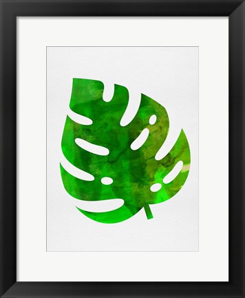 Framed Tropical Monstera Leaf I Print