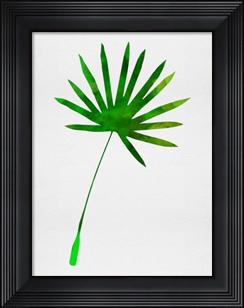Framed Tropical Chamaerops Leaf I Print