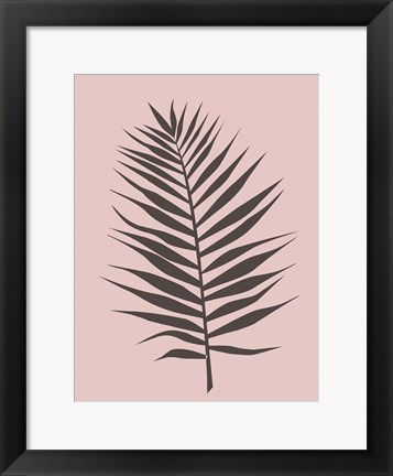 Framed Blush Pink Tropical Leaf Print