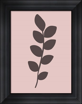 Framed Blush Pink Tropical Leaf I Print