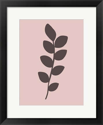 Framed Blush Pink Tropical Leaf I Print