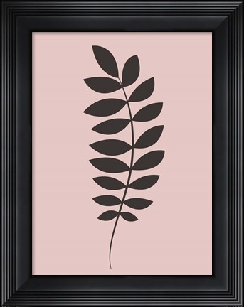 Framed Blush Pink Ampoules Leaf Print