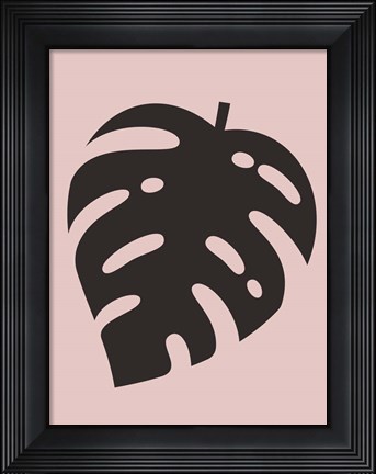 Framed Blush Pink Monstera Leaf Print