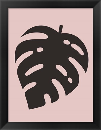 Framed Blush Pink Monstera Leaf Print