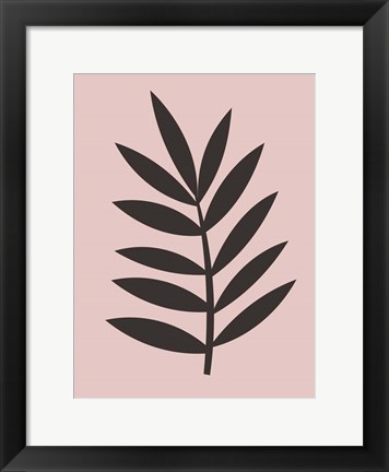 Framed Blush Pink Leaf I Print