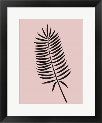 Framed Blush Pink Leaf III Print