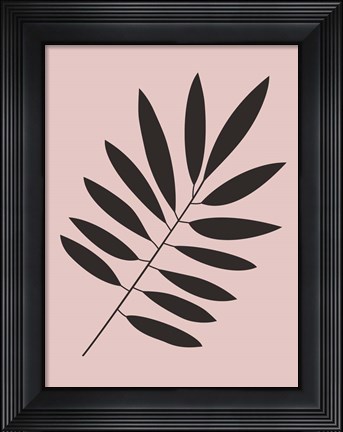 Framed Tropical Blush Pink Leaf I Print