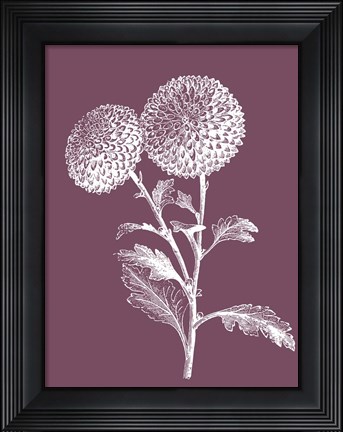 Framed Quilled Pompone Purple Flower Print