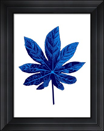 Framed Floating Blue Leaf Print