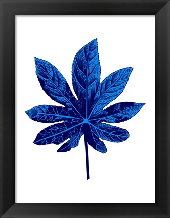 Framed Floating Blue Leaf Print