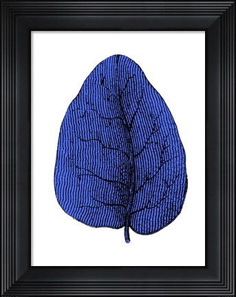 Framed Floating Blue Leaf I Print