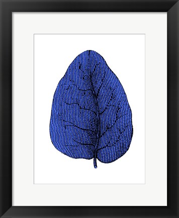 Framed Floating Blue Leaf I Print