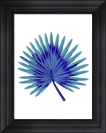 Framed Blue Tropical Leaf Print
