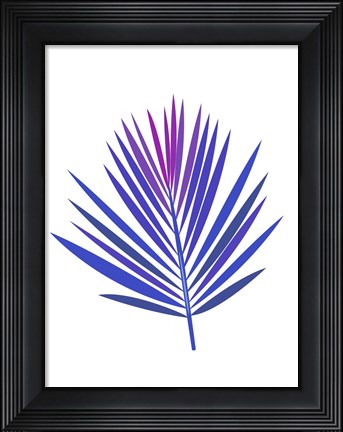Framed Blue Tropical Leaf I Print
