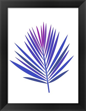 Framed Blue Tropical Leaf I Print