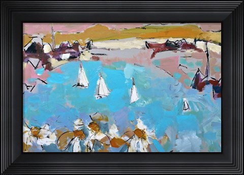 Framed Daisies and Sails Print