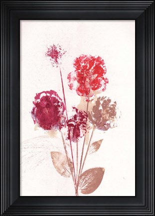Framed Bouquet 1 Red Print