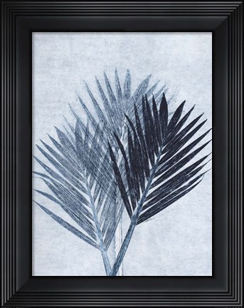 Framed Palm 4 Blue Print