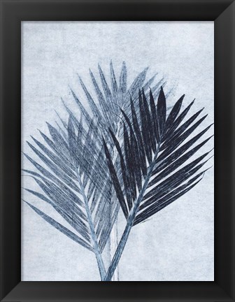 Framed Palm 4 Blue Print