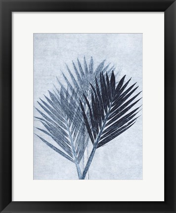 Framed Palm 4 Blue Print