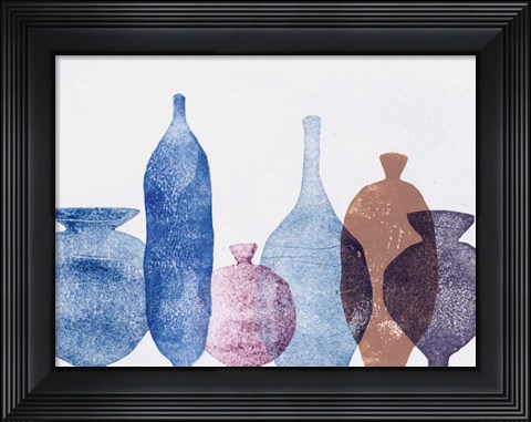 Framed Vases 1 Blue Print