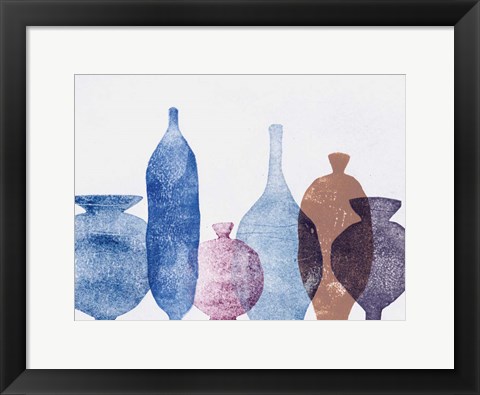 Framed Vases 1 Blue Print