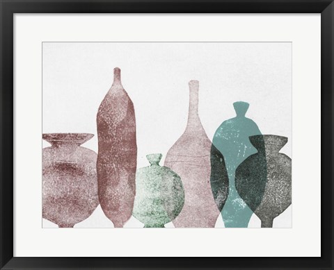 Framed Vases 1 Teal Print
