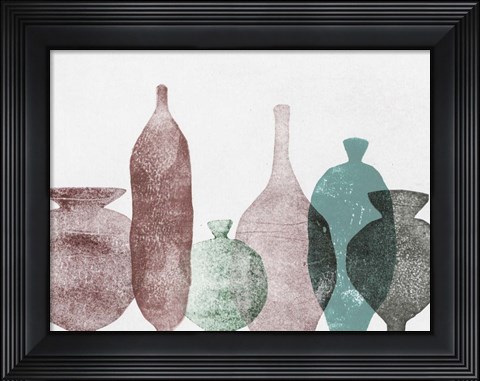 Framed Vases 1 Teal Print