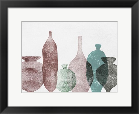 Framed Vases 1 Teal Print