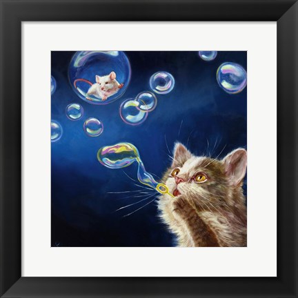 Framed Blowing Bubbles Print