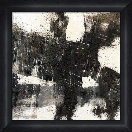 Framed Abstract Black and White Print