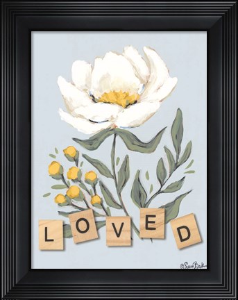 Framed Happy Flower Loved Print