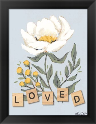 Framed Happy Flower Loved Print