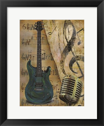 Framed Guitar II Print