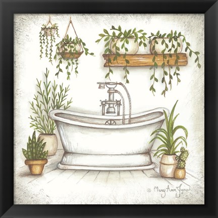 Framed Bathtub Greenery Print