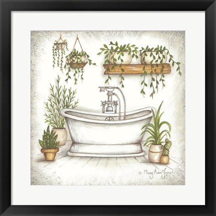 Framed Bathtub Greenery Print