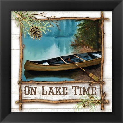 Framed On Lake Time Print