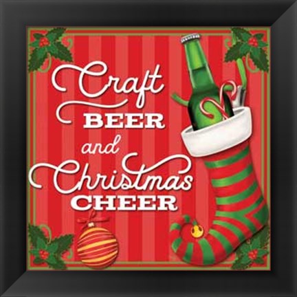 Framed Craft Beer and Christmas Cheer Print