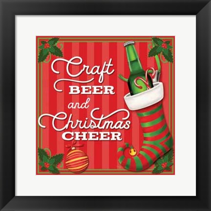 Framed Craft Beer and Christmas Cheer Print