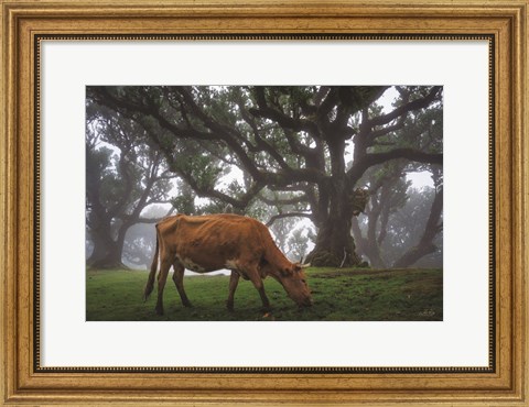 Framed Cow in the Fog Print