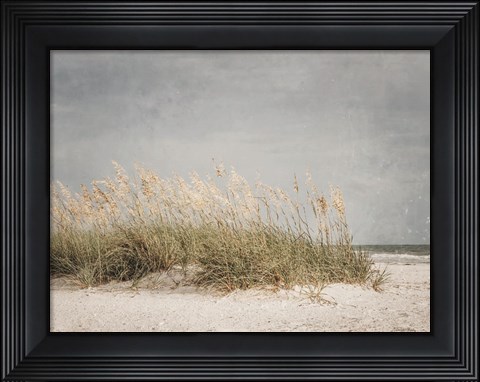Framed Vintage Beach Grass I Print